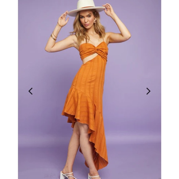 Orange asymmetric dress - Picture 4 of 13